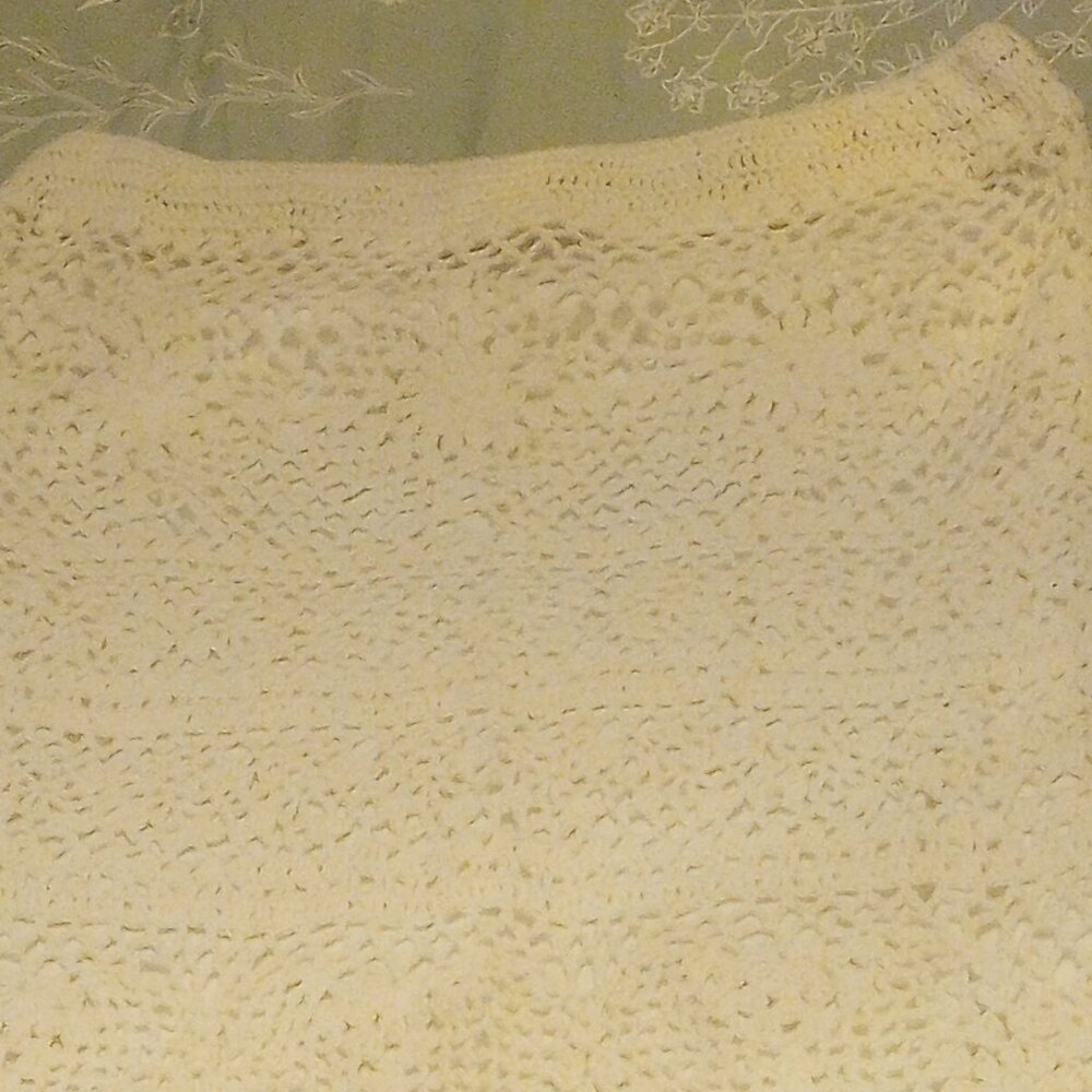 Newport News gorgeous Crocheted maxi skirt white lined size L New in bag! - Picture 7 of 7